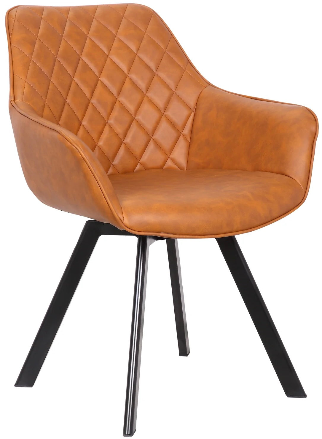 Drehbarer Armlehnen Stuhl Ringo Kunstleder in 3 Farben Anthrazit Braun Cognac