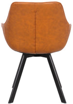 Lade das Bild in den Galerie-Viewer, Drehbarer Armlehnen Stuhl Ringo Kunstleder in 3 Farben Anthrazit Braun Cognac

