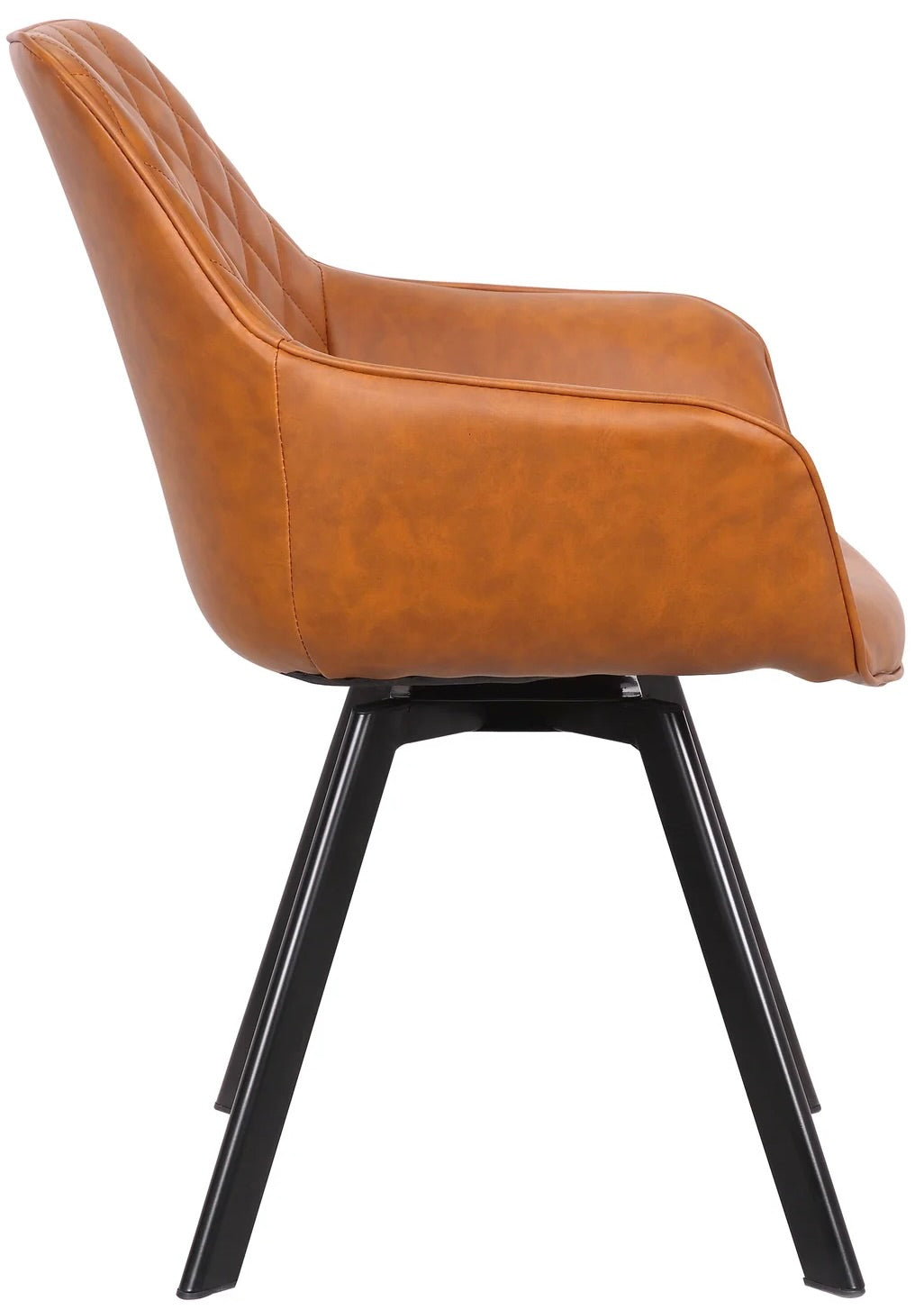 Drehbarer Armlehnen Stuhl Ringo Kunstleder in 3 Farben Anthrazit Braun Cognac