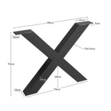 X-Tischgestell Schwarz Metall