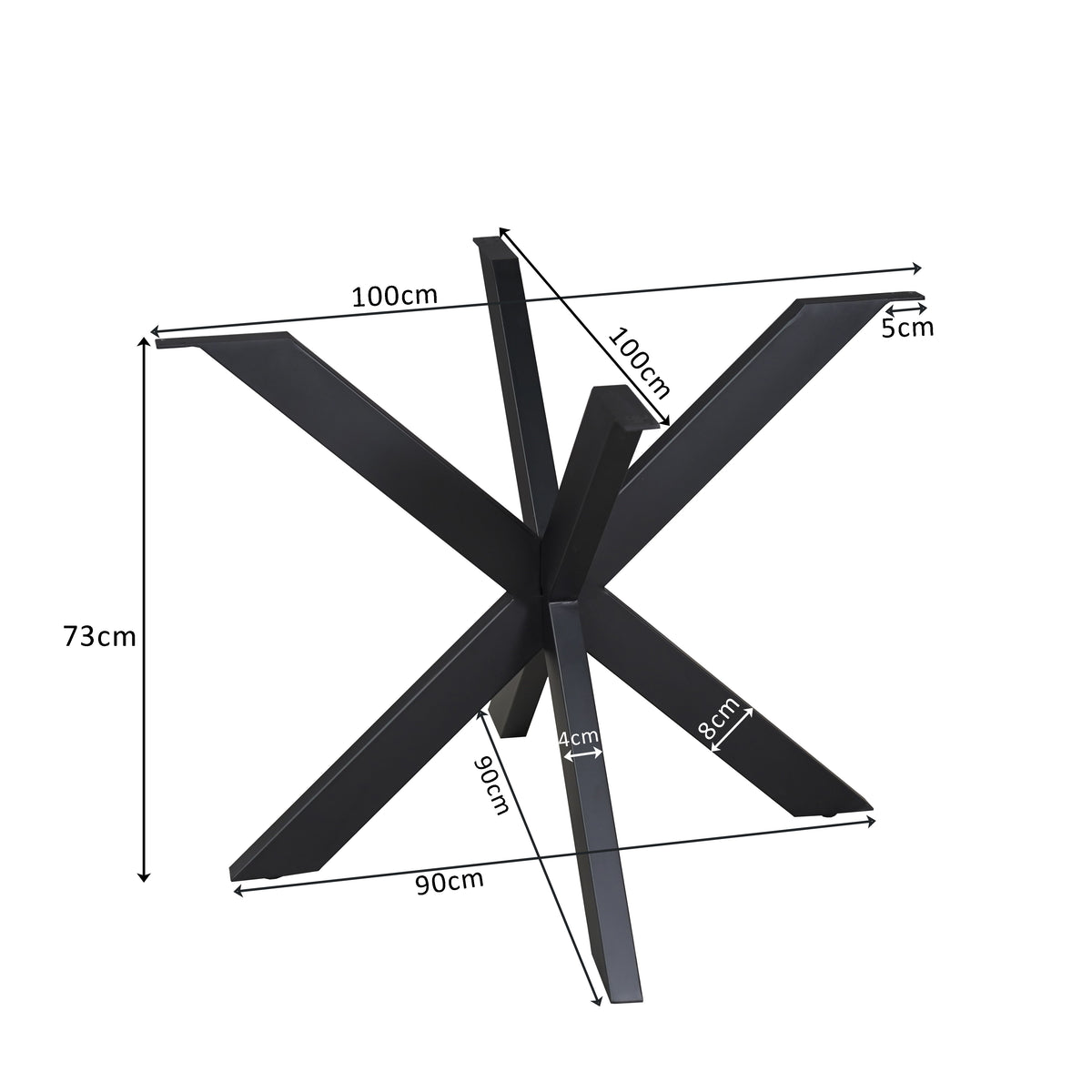 Matrix-Tischgestell Schwarz rund 140 cm Rohr 4x8 cm