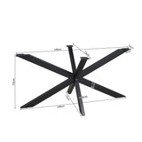 Matrix-Tischgestell Schwarz oval/rechteckig 140 cm Rohr 4x8 cm