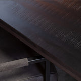 Table à manger Denber, manguier noir, 160 à 300 & 6 cm avec piètement araignée