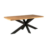 Table de salle à manger Denber en bois de manguier de 160 à 300 cm en 6 cm avec piètement araignée
