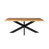 Table de salle à manger Denber en bois de manguier de 160 à 300 cm en 6 cm avec piètement araignée