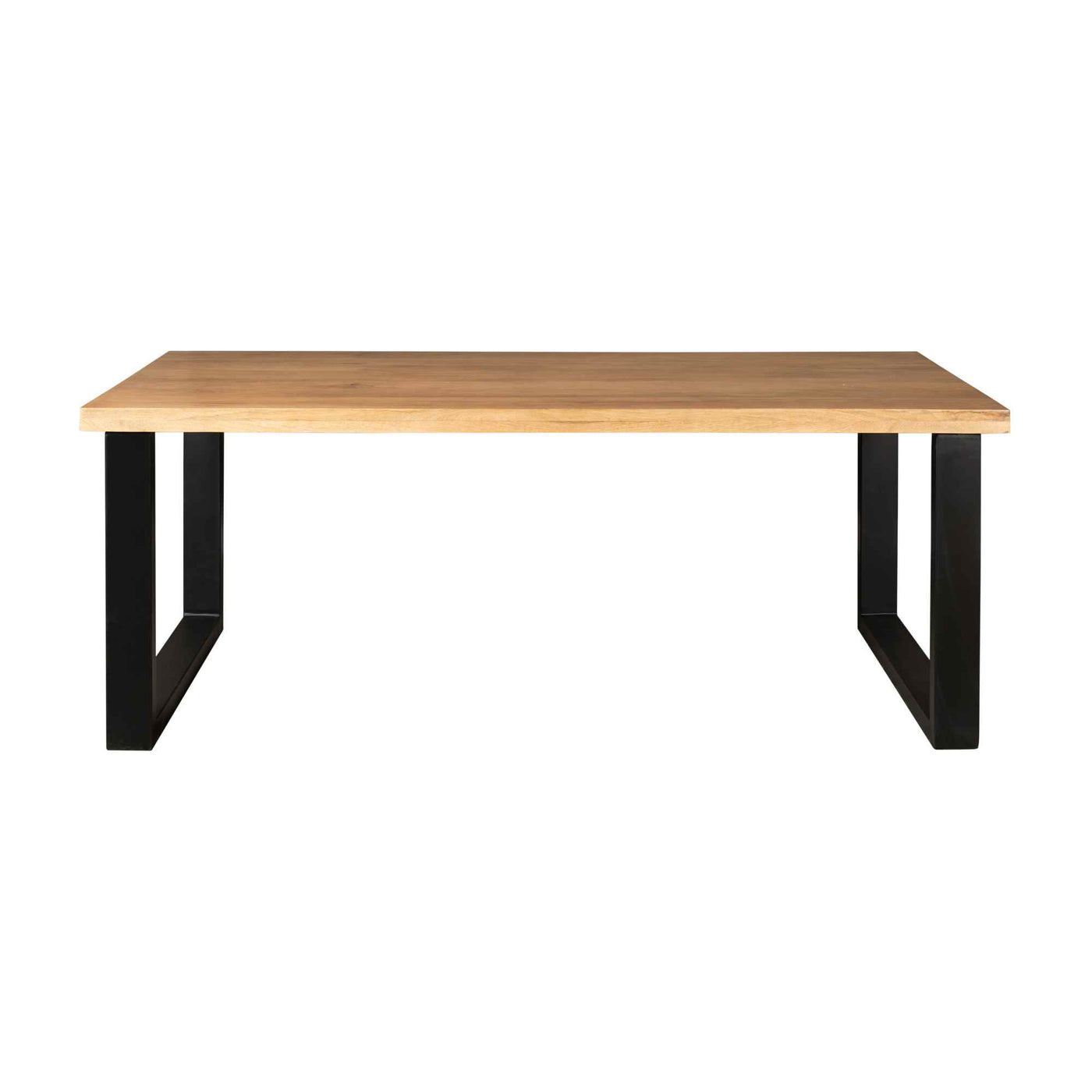 Esstisch Mumbai Mango 200 bis 300 in 6 cm Dicke Holz mit U Metall Gestell schwarz massiv 4 Größen