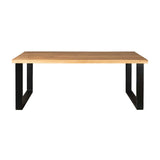 Esstisch Mumbai Mango 200 bis 300 in 6 cm Dicke Holz mit U Metall Gestell schwarz massiv 4 Größen