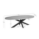 Esstisch oval Dakota Natur Mangoholz in 5 Größen