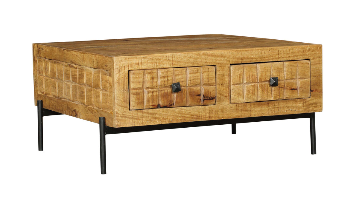 Couchtisch quadratisch Brandy Natur Mangoholz 80 cm