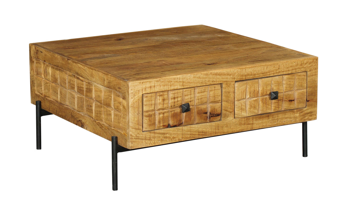 Couchtisch quadratisch Brandy Natur Mangoholz 80 cm