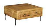 Couchtisch quadratisch Brandy Natur Mangoholz 80 cm