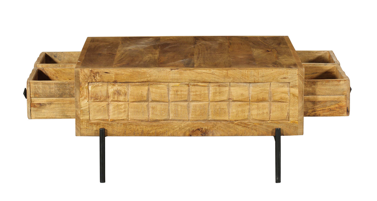 Couchtisch quadratisch Brandy Natur Mangoholz 80 cm