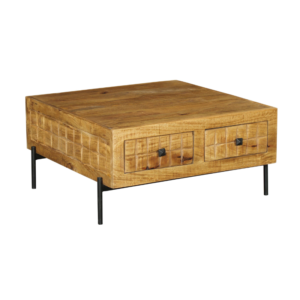 Couchtisch quadratisch Brandy Natur Mangoholz 80 cm