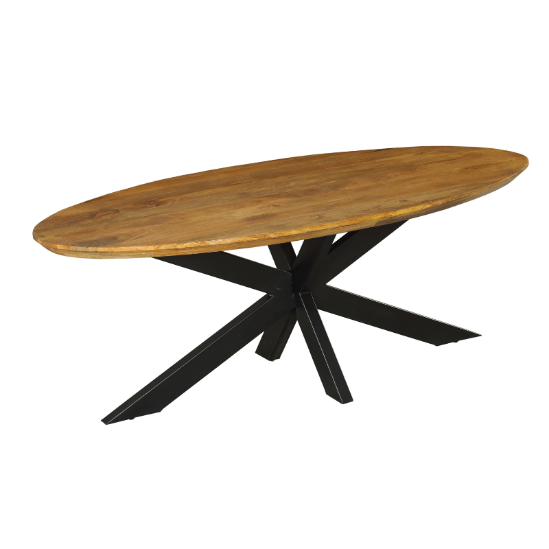 Ovaler Esstisch Brandy Mangoholz massiv, in 2 Farben, 160 bis 300 cm
