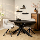 Esstisch oval Brandy Schwarz Mangoholz in 4 Größen