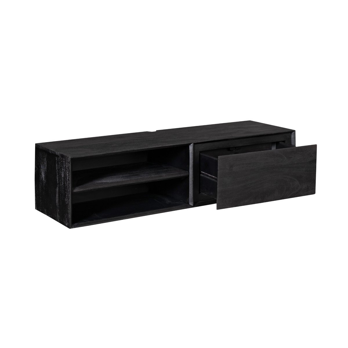 Hänge-TV-Lowboard Ambiance Schwarz Mangoholz in 5 Größen
