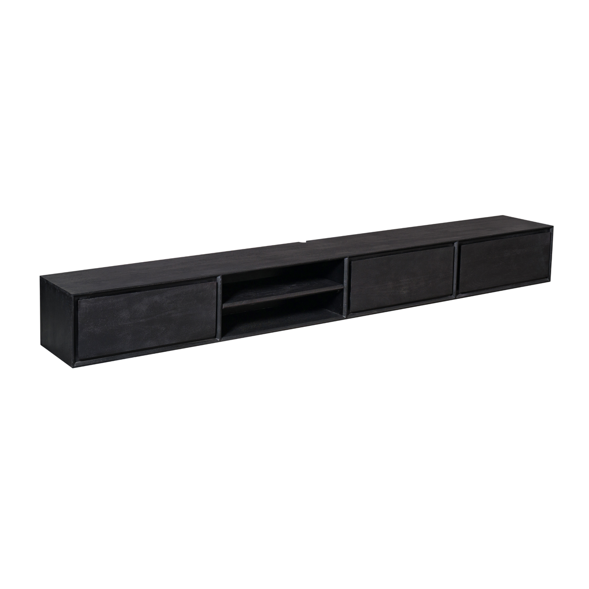 Hänge-TV-Lowboard Ambiance Schwarz Mangoholz in 5 Größen