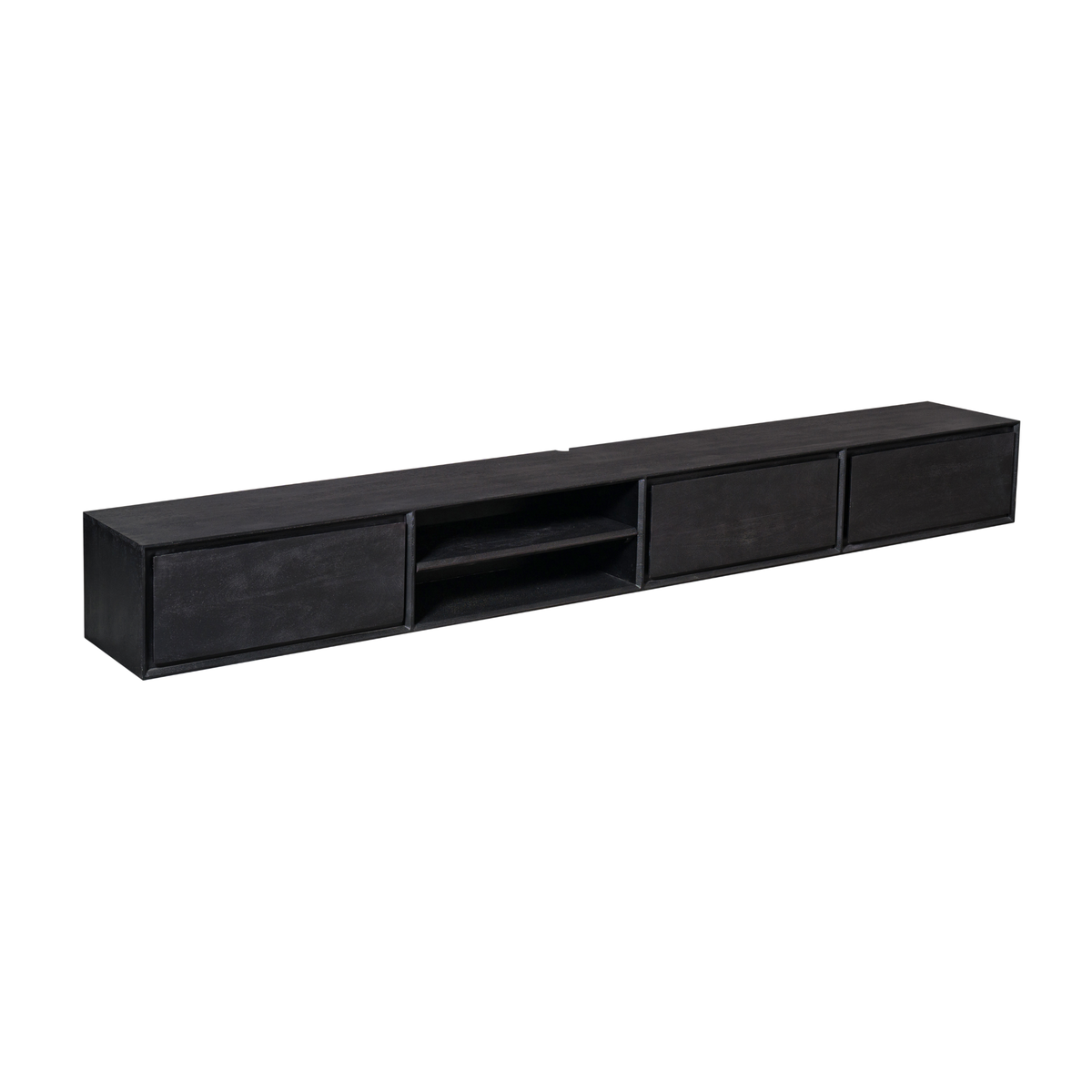 Hänge-TV-Lowboard Ambiance Schwarz Mangoholz in 5 Größen