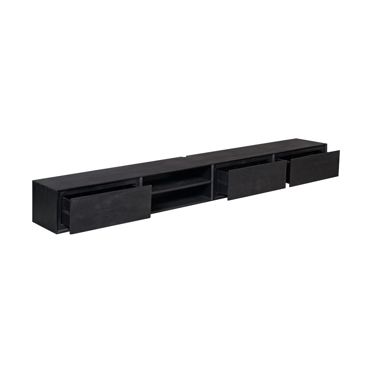 Hänge-TV-Lowboard Ambiance Schwarz Mangoholz in 5 Größen