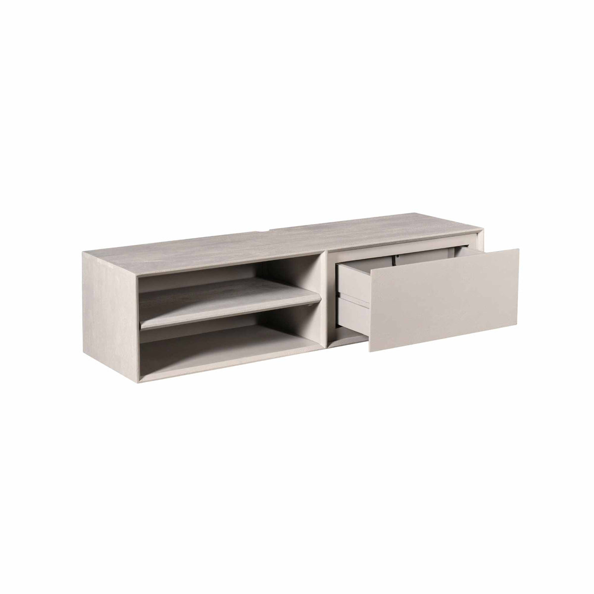 Hänge-TV-Lowboard Ambiance Taupe Mangoholz in 5 Größen