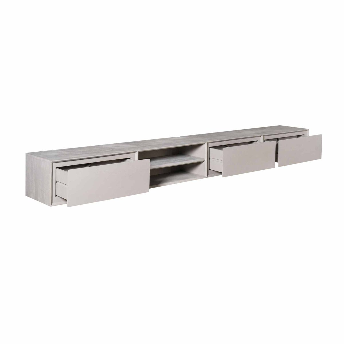 Hänge-TV-Lowboard Ambiance Taupe Mangoholz in 5 Größen