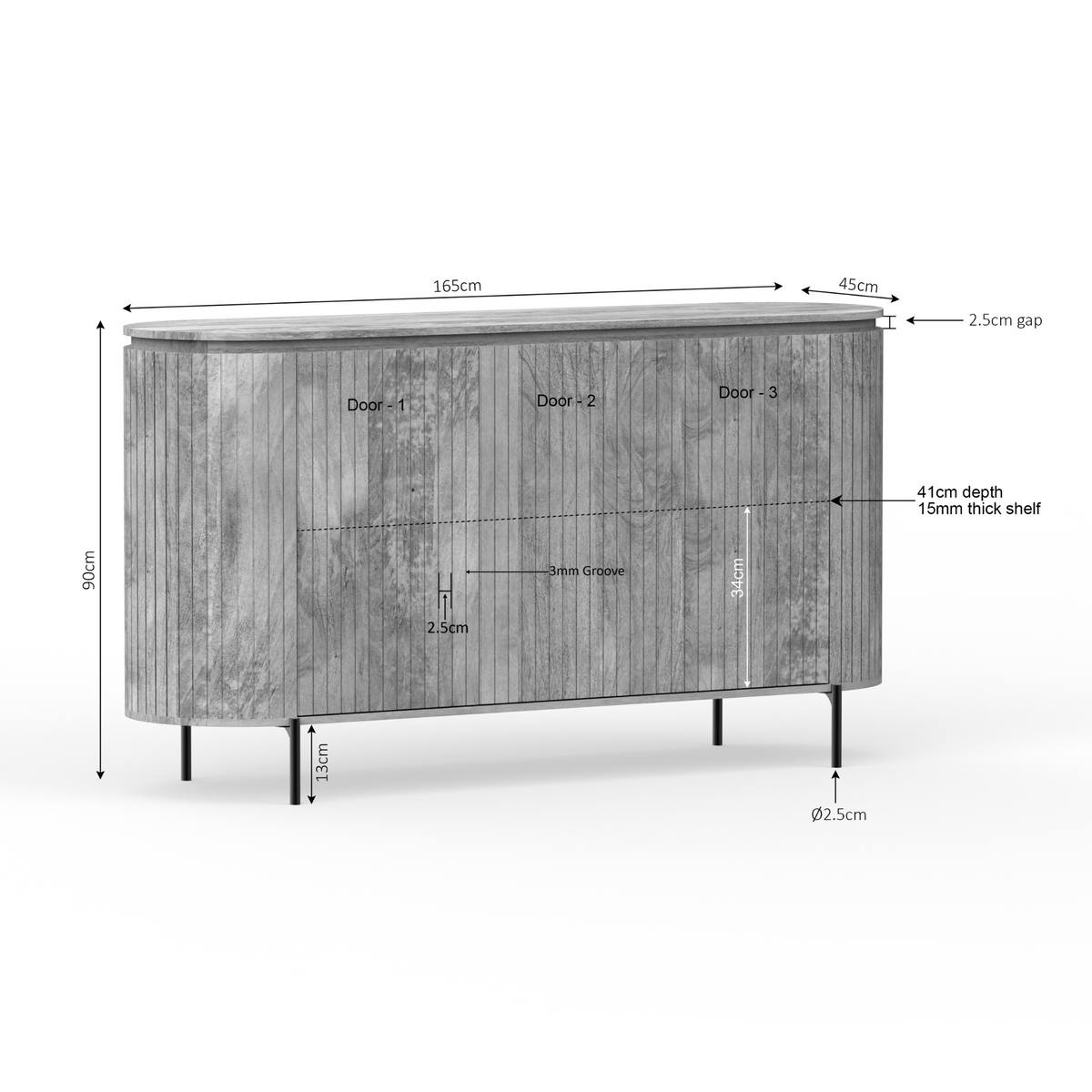 Sideboard Solana Natur Mangoholz in 2 Größen