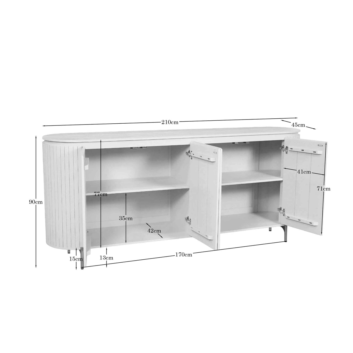 Sideboard Solana Sand Mangoholz in 2 Größen