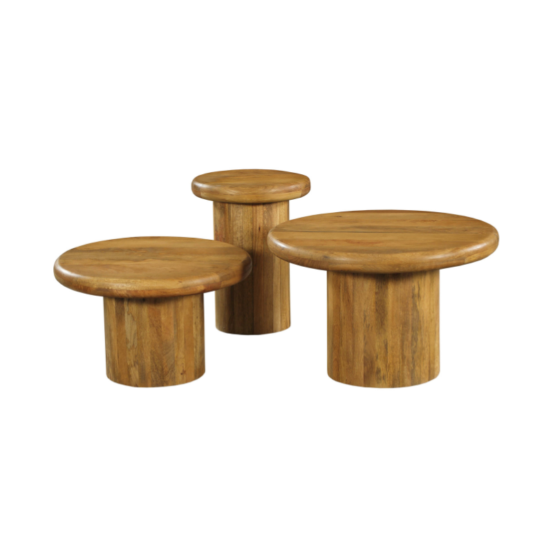 Couchtisch-Set Maya Natur Mangoholz 70 cm