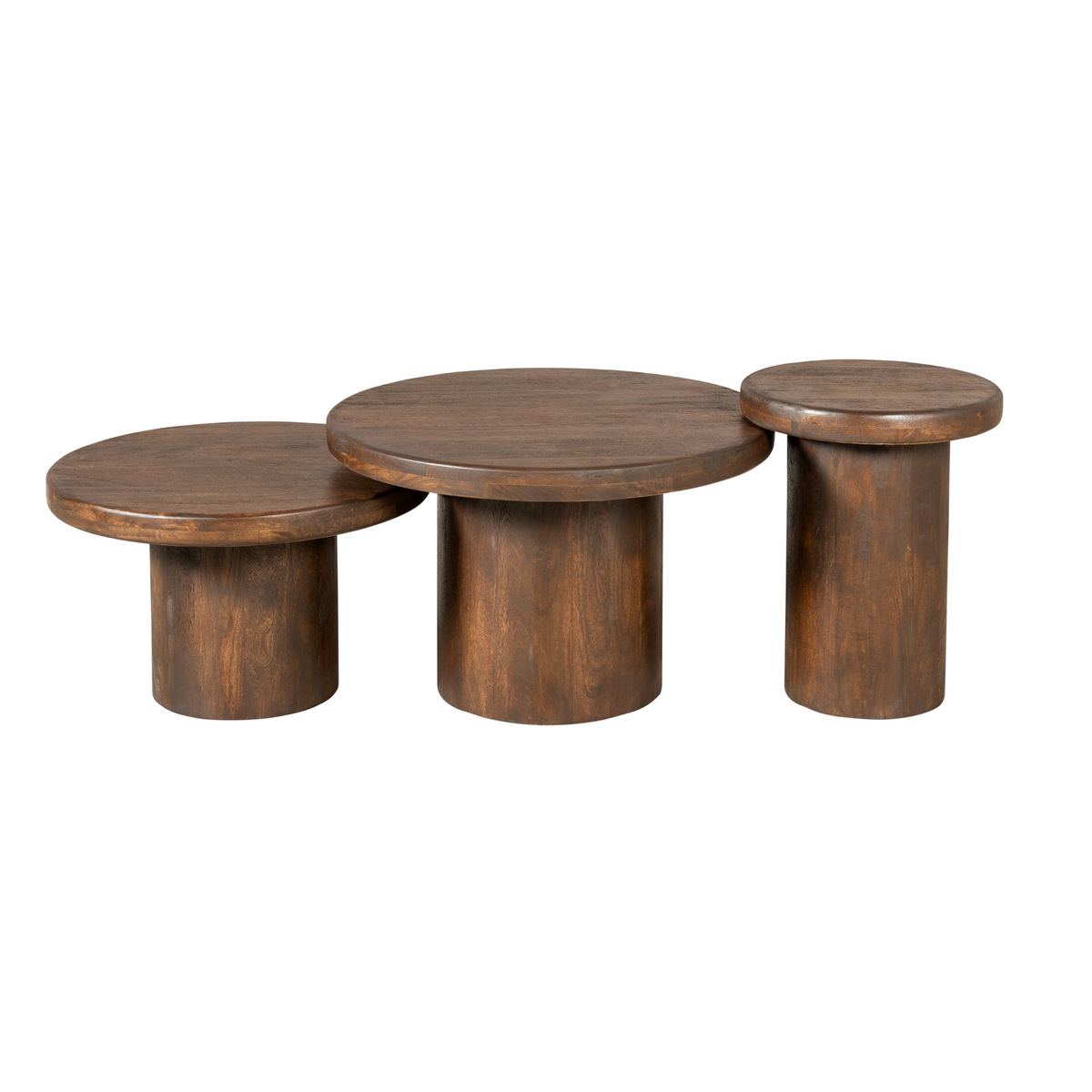 Couchtisch-Set Maya Braun Mangoholz 70 cm