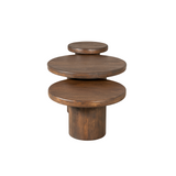 Couchtisch-Set Maya Braun Mangoholz 70 cm