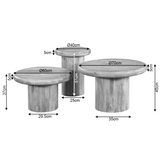 Couchtisch-Set Maya Braun Mangoholz 70 cm