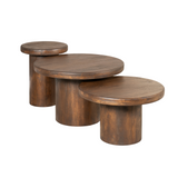 Couchtisch-Set Maya Braun Mangoholz 70 cm