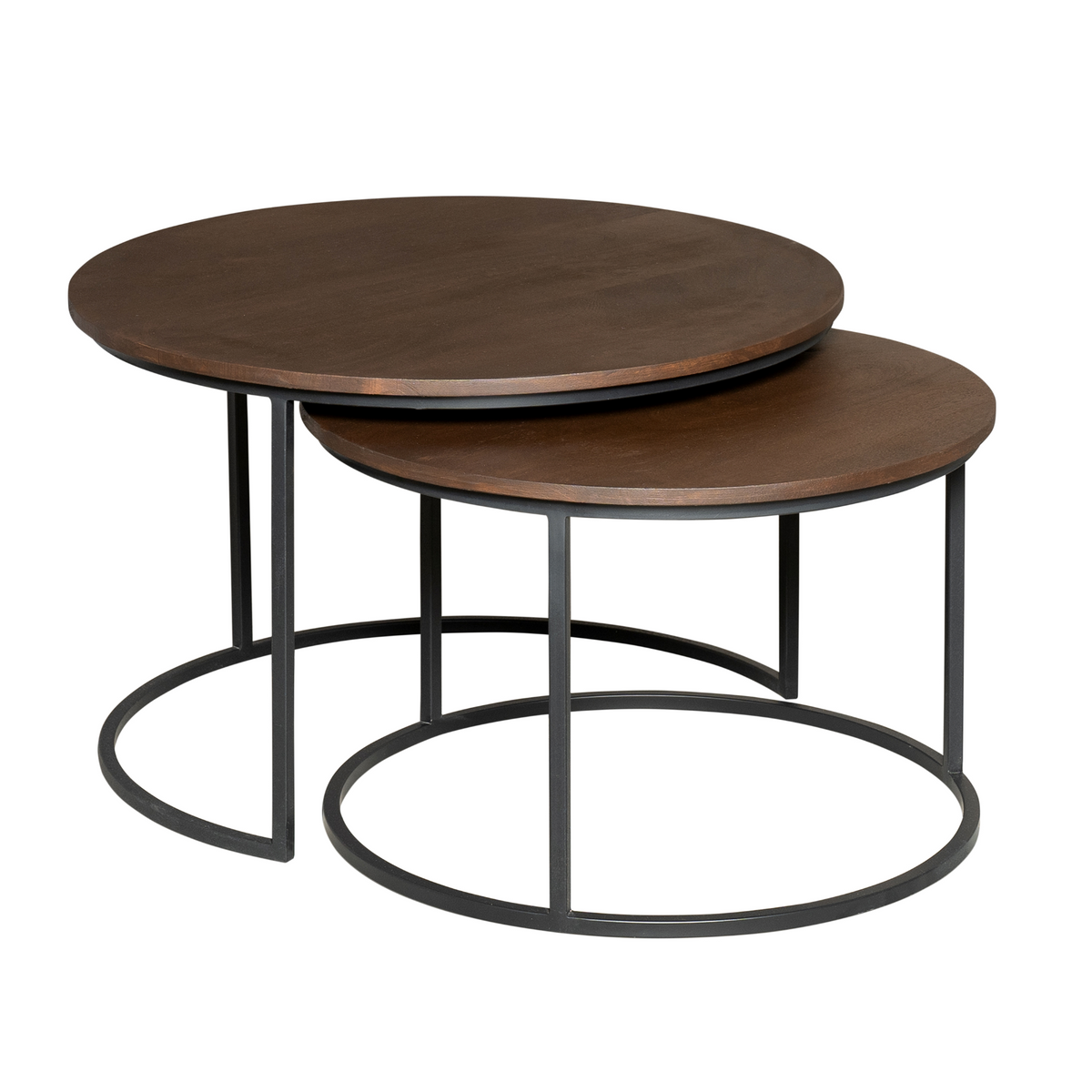Couchtisch-Set Madison Braun Mangoholz 70 cm