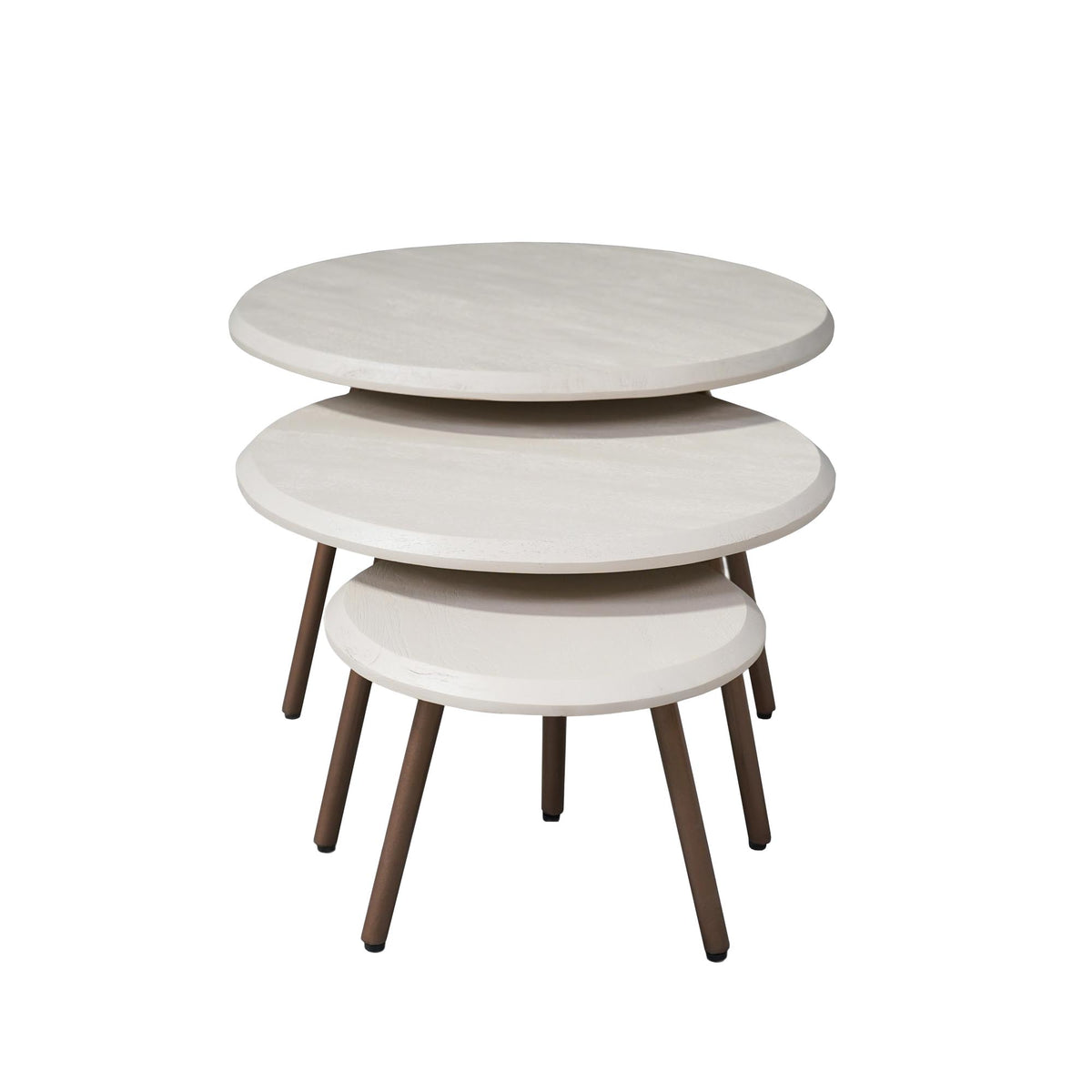 Couchtisch-Set rund Ohio Sand Mangoholz 70 cm