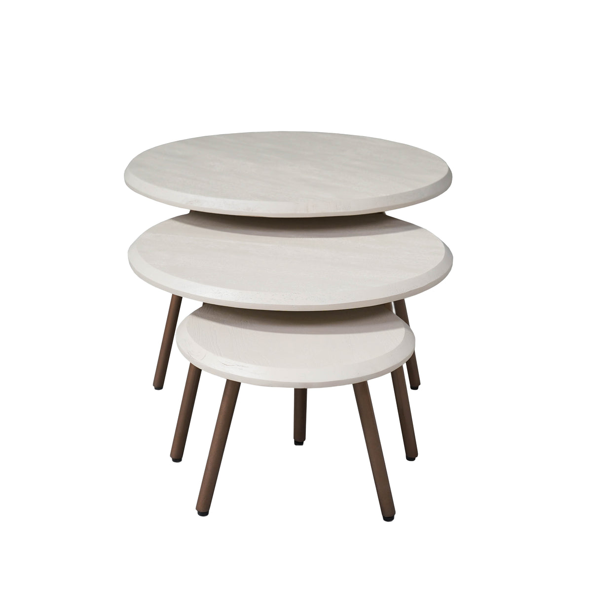 Couchtisch-Set rund Ohio Sand Mangoholz 70 cm