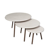 Couchtisch-Set rund Ohio Sand Mangoholz 70 cm