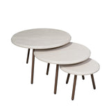Couchtisch-Set rund Ohio Sand Mangoholz 70 cm