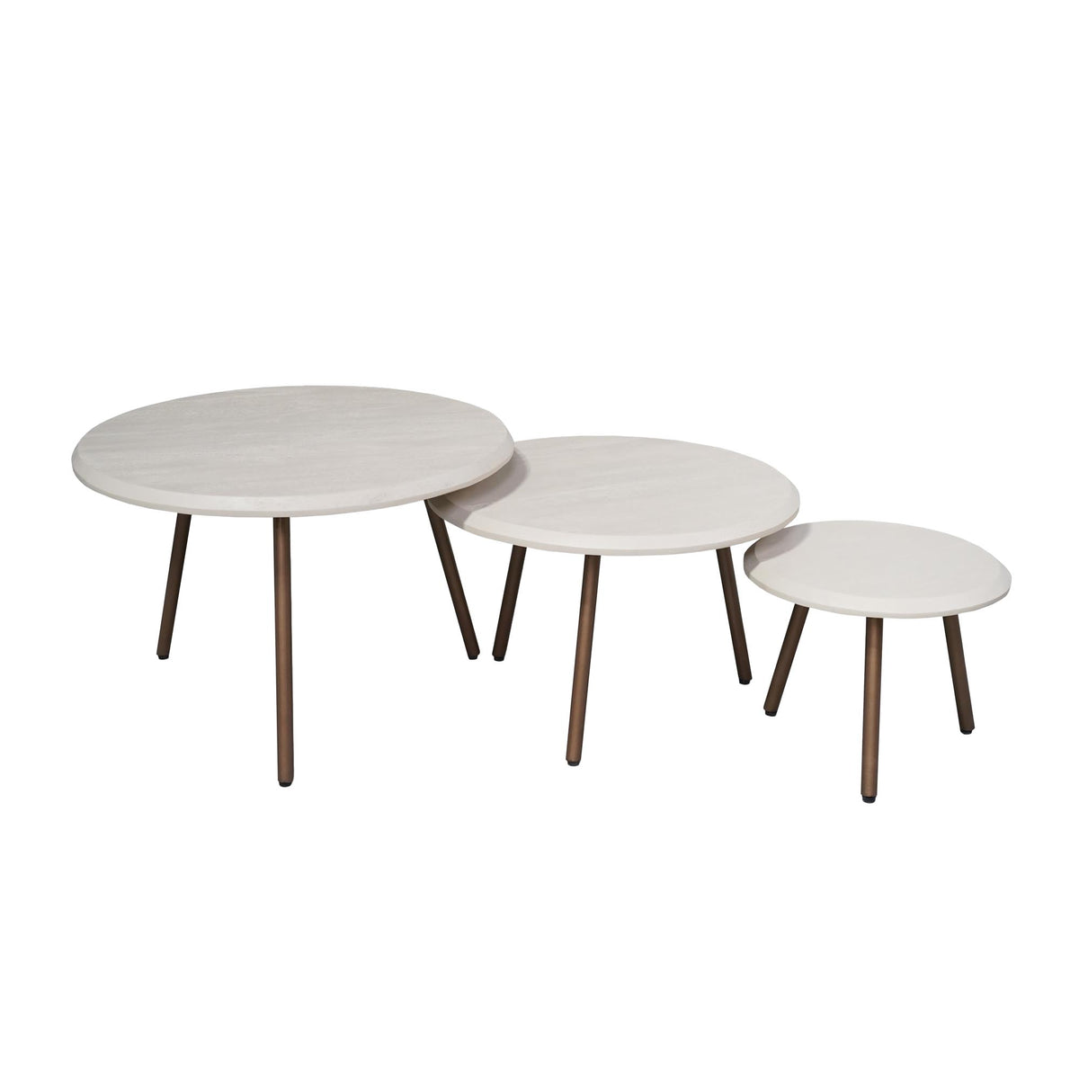Couchtisch-Set rund Ohio Sand Mangoholz 70 cm