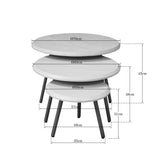 Couchtisch-Set rund Ohio Sand Mangoholz 70 cm