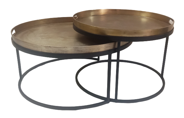 Couchtisch-Set Puck Gold Aluminium 78 cm