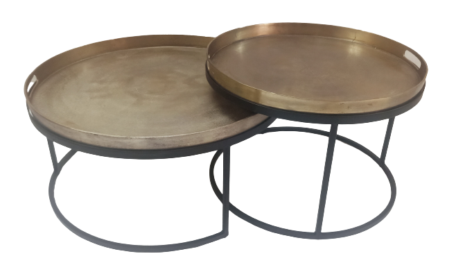 Couchtisch-Set Puck Gold Aluminium 78 cm