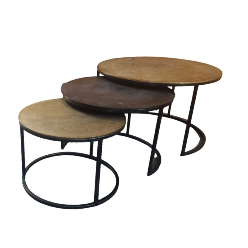 Couchtisch-Set Xaro Gold/Schwarz Aluminium 75 cm