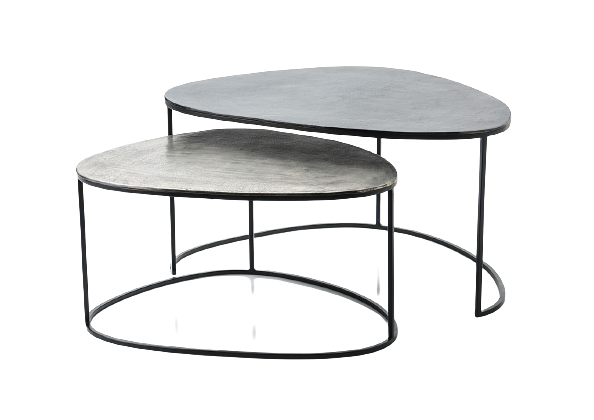 Couchtisch-Set Lana Schwarz Aluminium 65 cm