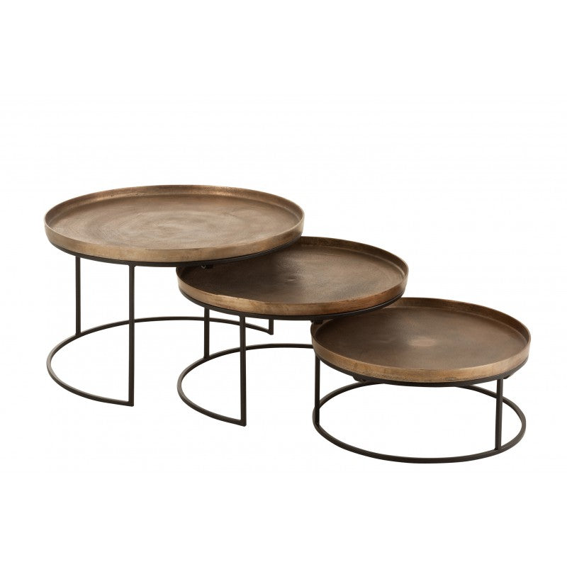 Couchtisch-Set Clive Kupfer Aluminium 70 cm