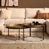 Couchtisch-Set rund Julie Bronze Aluminium 79 cm
