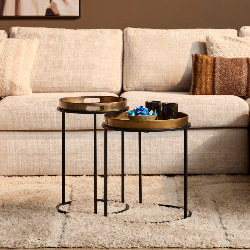 Beistelltisch-Set rund Laure Bronze Aluminium 42 cm