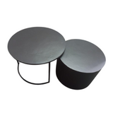 Couchtisch-Set rund Luna Schwarz Aluminium 76 cm