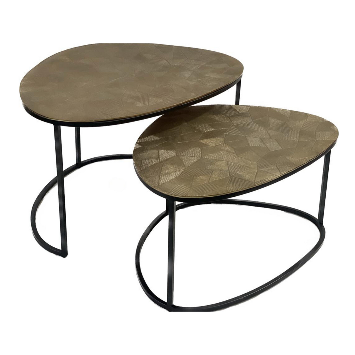Couchtisch-Set Filou Gold Aluminium 90 cm