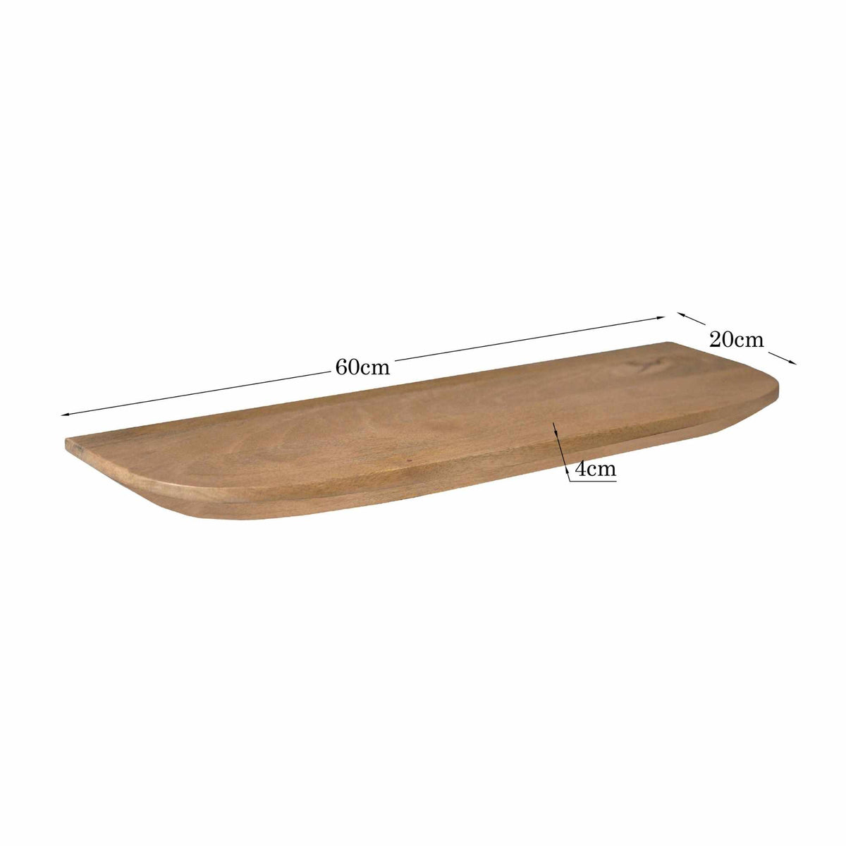 Wandregal Gusta Set mit 3 Natur Mangoholz 60 cm