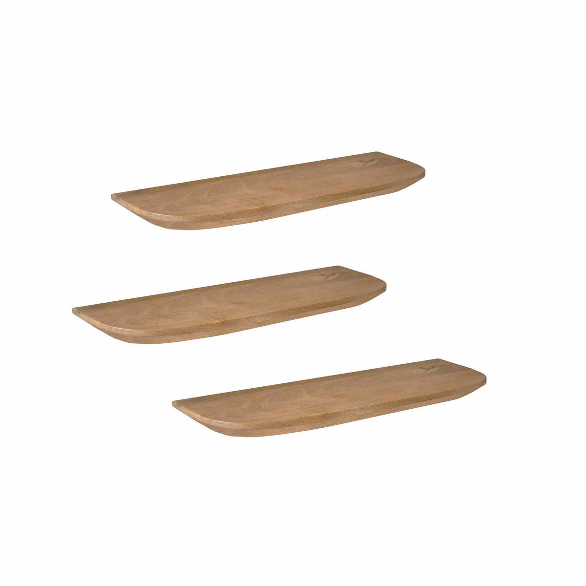 Wandregal Gusta Set mit 3 Natur Mangoholz 60 cm